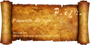 Papesch Énok névjegykártya